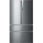 Side by side Candy Haier HB26FSSAAA, French Door, 750 l, Total No Frost, Motor Inverter, Sistem Antibacterian, Display LED, Super Freezing, Holiday, Aparat de gheata, Clasa E, H 190 cm, Inox