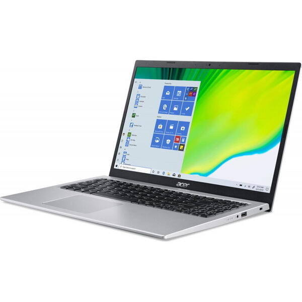 Laptop Acer Aspire 5 A515-56, 15.6 inch, Full HD, Procesor Intel Core i7-1165G7 (12M Cache, up to 4.70 GHz, with IPU), 8GB DDR4, 512GB SSD, Intel Iris Xe, No OS, Pure Silver
