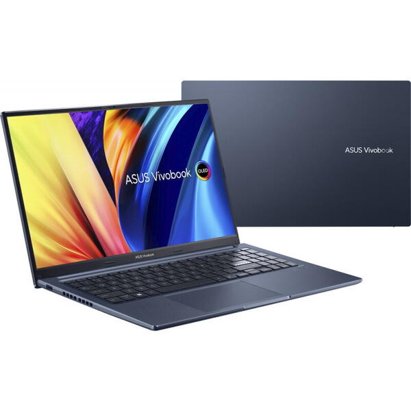 Laptop Asus 15.6 inch Vivobook 15X OLED M1503IA, FHD, Procesor AMD Ryzen 7 4800H (8M Cache, up to 4.2 GHz), 8GB DDR4, 512GB SSD, Radeon, No OS, Quiet Blue