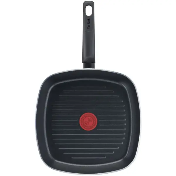 Tigaie grill Tefal Simple Cook, Thermo-Signal, Invelis antiaderent din titan, 26 x 26 cm
