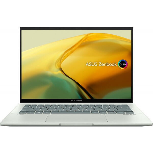 Laptop Asus 14 inch Zenbook 14 OLED UX3402ZA, 2.8K 90Hz, Procesor Intel Core i7-1260P (18M Cache, up to 4.70 GHz), 16GB DDR5, 1TB SSD, Intel Iris Xe, Win 11 Pro, Aqua Celadon