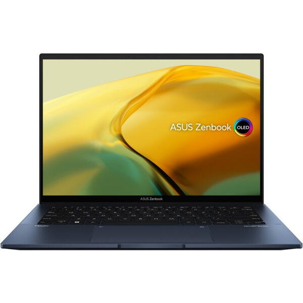 Laptop Asus 14 inch Zenbook 14 OLED UX3402ZA, 2.8K 90Hz, Procesor Intel Core i7-1260P (18M Cache, up to 4.70 GHz), 16GB DDR5, 1TB SSD, Intel Iris Xe, Win 11 Pro, Ponder Blue