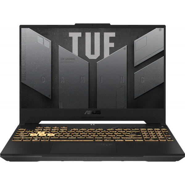 Laptop Asus Gaming 15.6 inch TUF F15 FX507ZC4, FHD 144Hz, Procesor Intel Core i7-12700H (24M Cache, up to 4.70 GHz), 16GB DDR4, 512GB SSD, GeForce RTX 3050 4GB, No OS, Mecha Gray