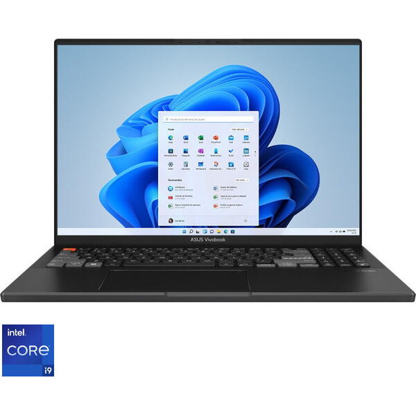 Laptop Asus 16 inch Vivobook Pro 16X OLED N7601ZW, 4K, Procesor Intel Core i9-12900H (24M Cache, up to 5.00 GHz), 32GB DDR5, 1TB SSD, GeForce RTX 3070 Ti 8GB, Win 11 Pro, 0°Black