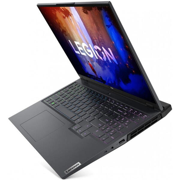Laptop Lenovo Gaming Legion 5 Pro 16ARH7H, 16 inch, WQXGA IPS 165Hz G-Sync, Procesor AMD Ryzen 7 6800H (16M Cache, up to 4.7 GHz), 32GB DDR5, 1TB SSD, GeForce RTX 3070 8GB, No OS, Storm Grey, 3Yr Onsite Premium Care