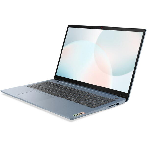 Laptop Lenovo 15.6 inch IdeaPad 3 15ABA7, FHD IPS, Procesor AMD Ryzen 5 5625U (16M Cache, up to 4.3 GHz), 16GB DDR4, 512GB SSD, Radeon, No OS, Misty Blue