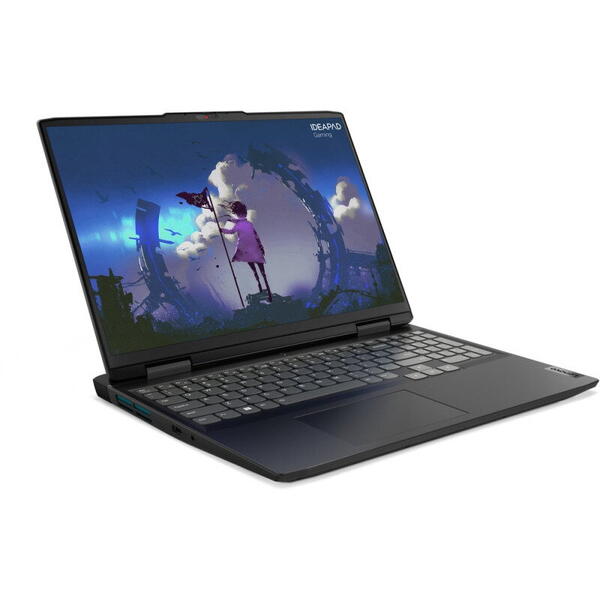 Laptop Lenovo Gaming 16 inch IdeaPad 3 16IAH7, WUXGA IPS 165Hz, Procesor Intel Core i5-12450H (12M Cache, up to 4.40 GHz), 16GB DDR4, 512GB SSD, GeForce RTX 3060 6GB, No OS, Onyx Grey