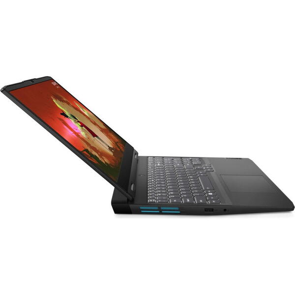 Laptop Lenovo Gaming 16 inch IdeaPad 3 16ARH7, WUXGA IPS 165Hz, Procesor AMD Ryzen 7 6800H (16M Cache, up to 4.7 GHz), 16GB DDR5, 512GB SSD, GeForce RTX 3050 Ti 4GB, No OS, Onyx Grey