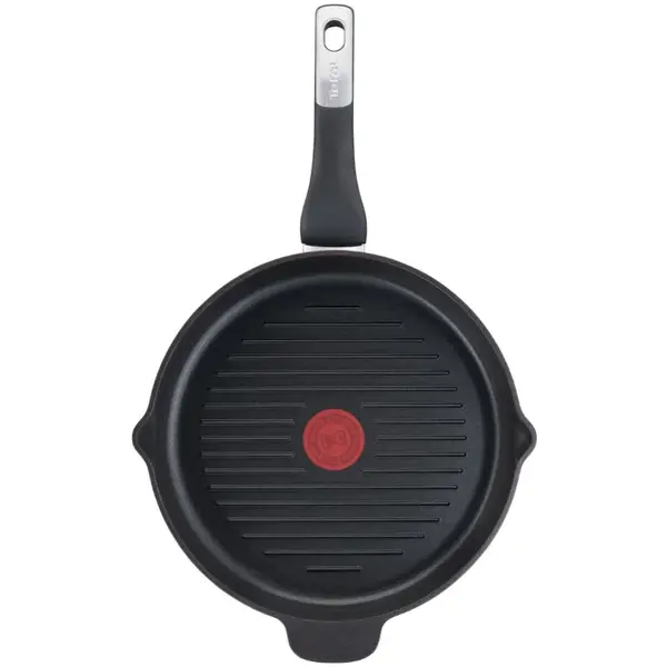 Tigaie grill Tefal Unlimited, Thermo-Signal, Thermo-Fusion, Invelis antiaderent din titan, 26 cm