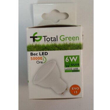 Bec Total Green TG-2400.606230, LED EVO15 reflector GU10 6W/220V/5000k, Lumina rece