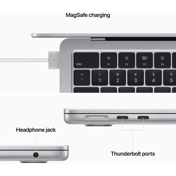 Laptop MacBook Air Retina MLY03LL/A, 13.6 inch, Apple M2, 8 GB RAM, 512 GB SSD, 10-core, Mac OS Monterey