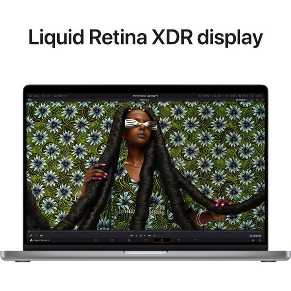 Laptop MacBook Pro 14 Liquid Retina XDR, 14.2 inch, Apple M2 Max chip (12-core CPU), 64GB, 1TB SSD, Apple M2 Max 38-core GPU, macOS Ventura, Space Grey, INT keyboard, 2023