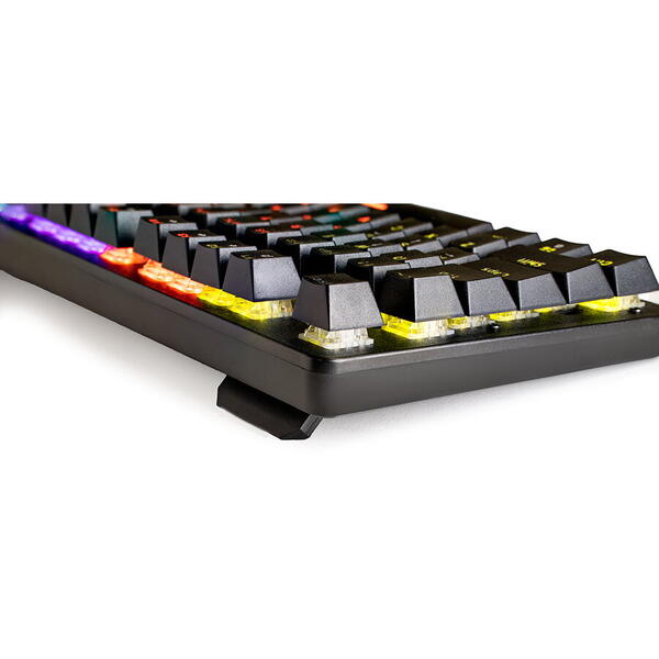 Tastatura Spacer WARRIOR cu fir, SPKB-MK-WAR, Switch-uri mecanice albastre, 50 mil. apasari, 104 taste, Anti-ghosting 26 taste, Anti-spill, Negru