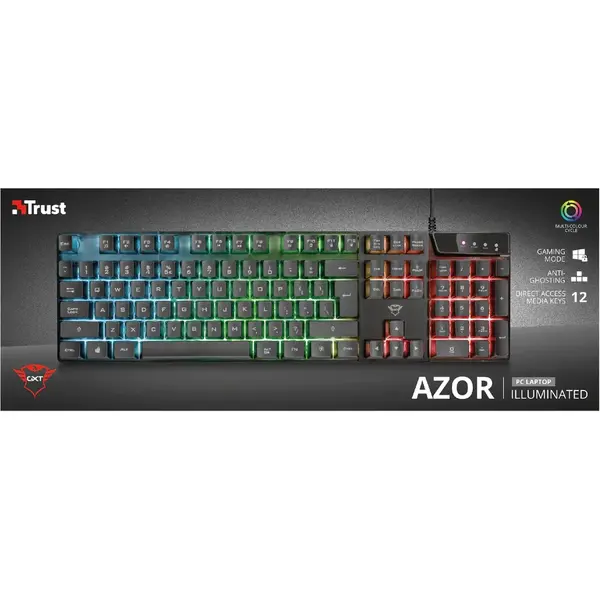 Tastatura Trust GXT 835 Azor Illuminated Gaming Keyboard