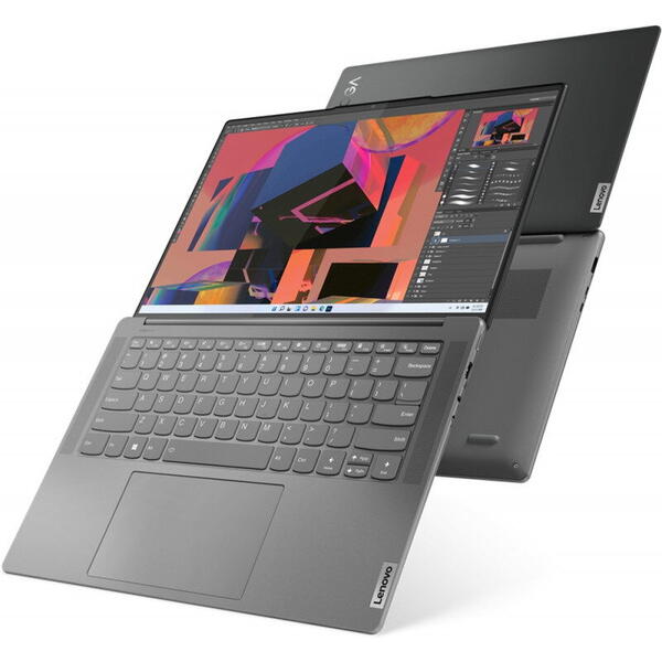 Laptop Lenovo Yoga Slim 7 ProX 14ARH7, 14.5 inch, 3K IPS 120Hz, Procesor AMD Ryzen 5 6600HS Creator Edition (16M Cache, up to 4.5 GHz), 16GB DDR5, 512GB SSD, Radeon 660M, Win 11 Home, Onyx Grey, 3Yr Onsite Premium Care