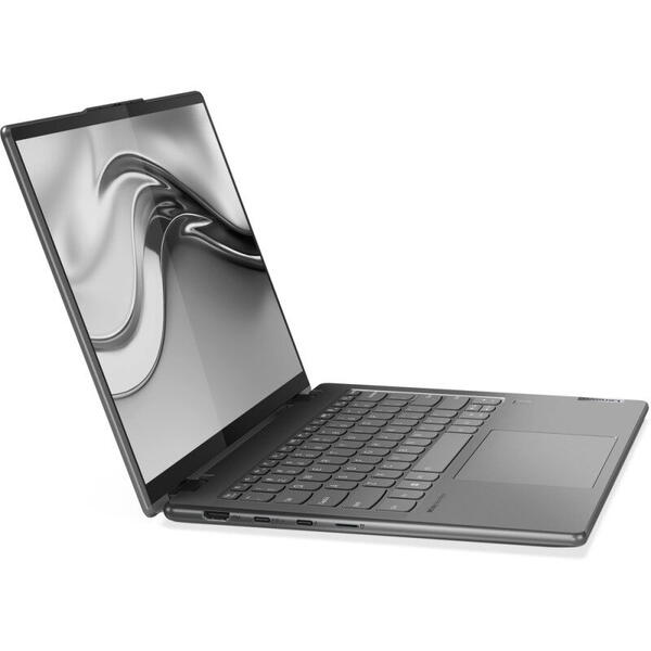 Laptop Lenovo Yoga 7 14IAL7, 14 inch, 2 in 1 Convertibil, 2.8K OLED Touch 90Hz, Procesor Intel Core i5-1240P (12M Cache, up to 4.40 GHz), 16GB DDR5, 512GB SSD, Intel Iris Xe, Win 11 Home, Storm Grey, 3Yr Onsite Premium Care