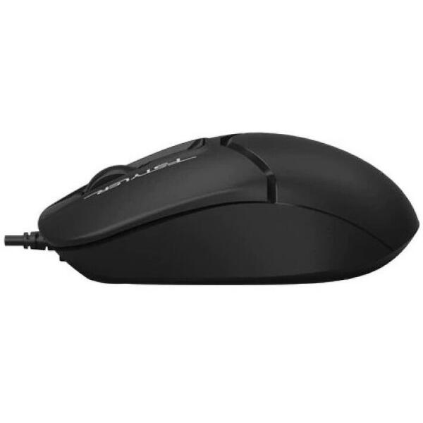 Mouse A4tech - FM12 Black, Cu fir, USB, Optic, 1600 dpi, Butoane/scroll 3/1