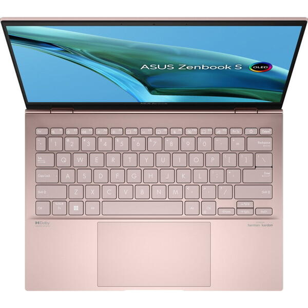 Laptop Asus Zenbook S 13 OLED UM5302TA, 13.3 inch, 2.8K Touch, Procesor AMD Ryzen 7 6800U (16M Cache, up to 4.7 GHz), 16GB DDR5, 512GB SSD, Radeon 680M, Win 11 Pro, Vestige Beige
