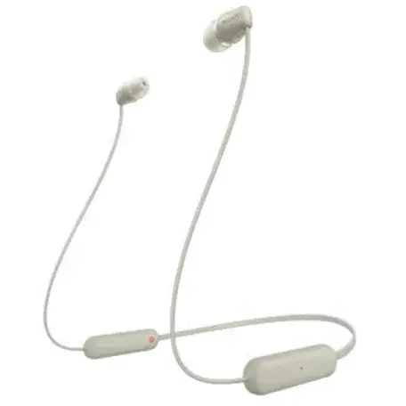 Casti In-Ear Sony WI-C100C, Wireless, Bluetooth, IPX4, Microfon, Fast pair, Autonomie 25 ore, Bej