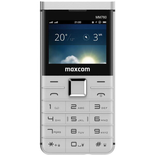 Telefon mobil Maxcom MM760 Dual SIM 2.3 inch, Incarcare USB Type C, White