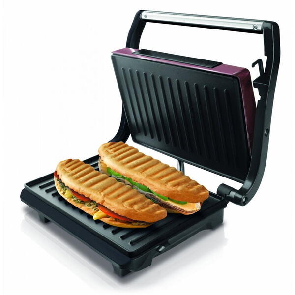 Sandwich maker Taurus Toast ,700 W, Placi antiaderente, Negru-Rosu
