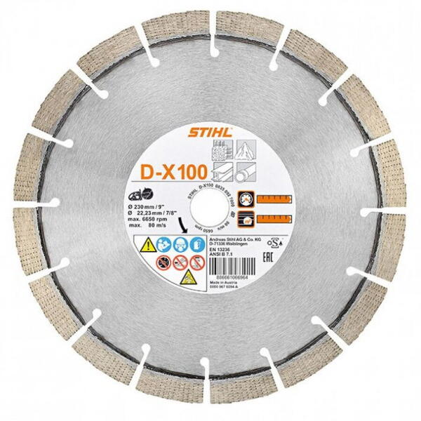 Disc diamantat STIHL D-X100, Diametru 230 mm, 08350927000
