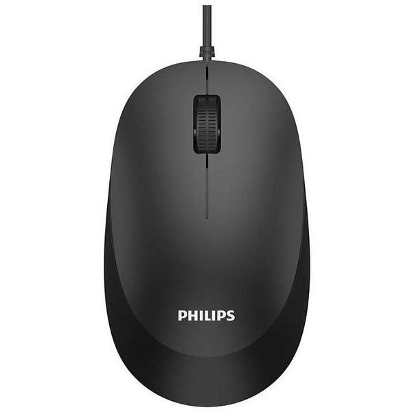 Mouse Philips SPK7207BL, Cu fir, USB 2.0, Optic, 1000 DPI, 1.5m, Negru
