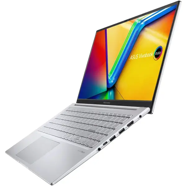 Laptop Asus VivoBook 15 A1505ZA cu procesor Intel Core i7-1255U pana la 4.70 GHz, 15.6inch, Full HD, OLED, 8GB, 512GB SSD, Intel UHD Graphics, No OS, Transparent Silver