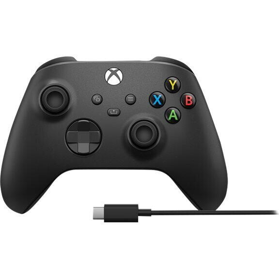 Controller Wireless Microsoft Xbox Series X, Carbon Black + cablu USB Type C
