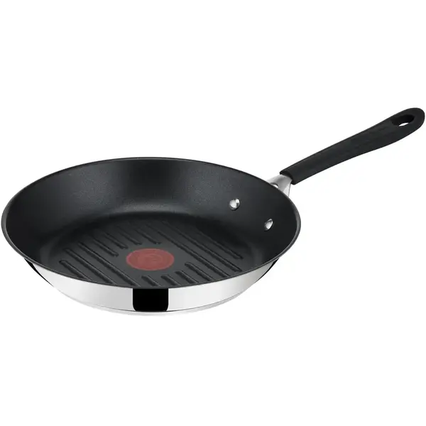 Tigaie grill Tefal Jamie Oliver Home Cook, Thermo-Signal, Inox, Inductie, 26 cm