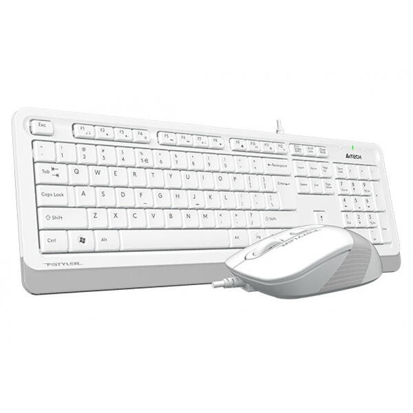 Kit tastatura + mouse A4tech F1010, Alb