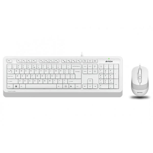 Kit tastatura + mouse A4tech F1010, Alb