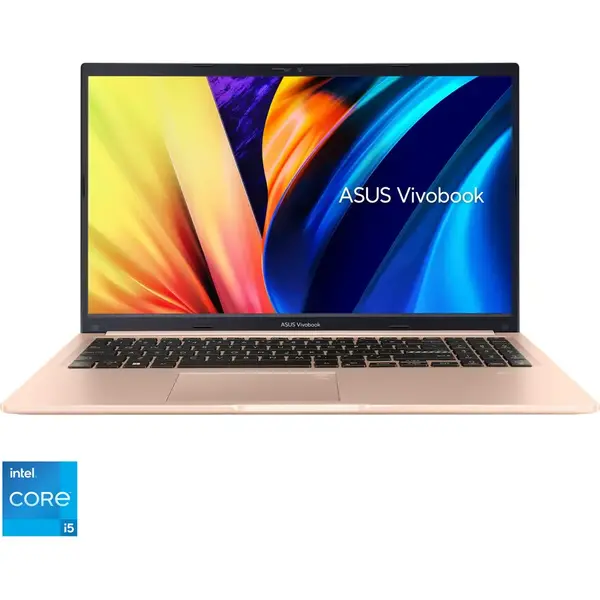 Laptop Asus VivoBook 15 A1502ZA cu procesor Intel Core i5-1240P pana la 4.40 GHz, 15.6 inch, Full HD, IPS, 8GB, 512GB SSD, Intel UHD Graphics, No OS, Terra Cotta