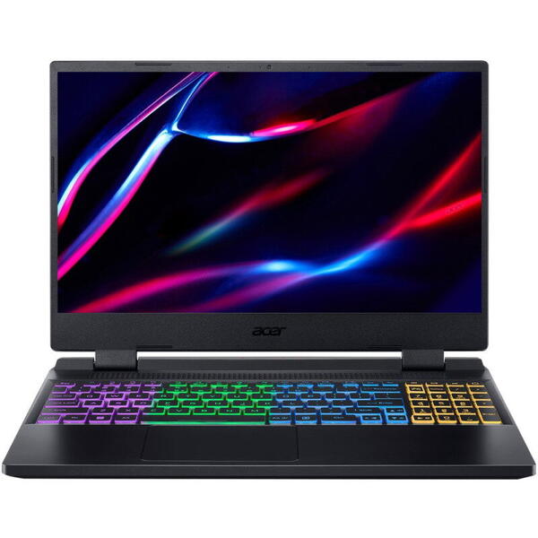 Laptop Acer Gaming 15.6 inch, Nitro 5 AN515-58, Full HD IPS 165Hz, Procesor Intel Core i7-12700H (24M Cache, up to 4.70 GHz), 16GB DDR5, 512GB SSD, GeForce RTX 4060 8GB, No OS, Obsidian Black