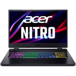 Laptop Acer Gaming 17.3 inch, Nitro 5 AN517-55, Full HD IPS 144Hz, Procesor Intel Core i7-12700H (24M Cache, up to 4.70 GHz), 16GB DDR5, 512GB SSD, GeForce RTX 4050 6GB, No OS, Obsidian Black