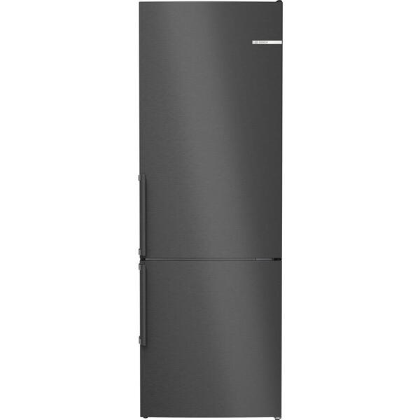 Combina frigorifica Bosch KGN49VXDT, 440 l, NoFrost,Clasa D, H 203 cm, Black Inox AntiAmprenta