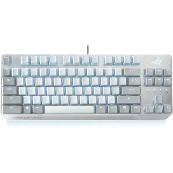 Tastatura Asus gaming mecanica ROG Strix Scope NX TKL Moonlight White, RGB, Switch-uri ROG NX Red