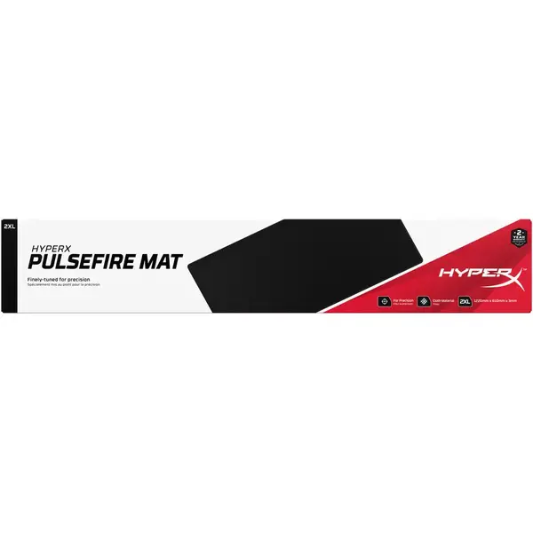 Mouse Pad HiperX Pulsefire 2XL, Material textil rezistent, Margini cusute, Baza anti-slip din cauciuc, Suprafata optimizata, Negru