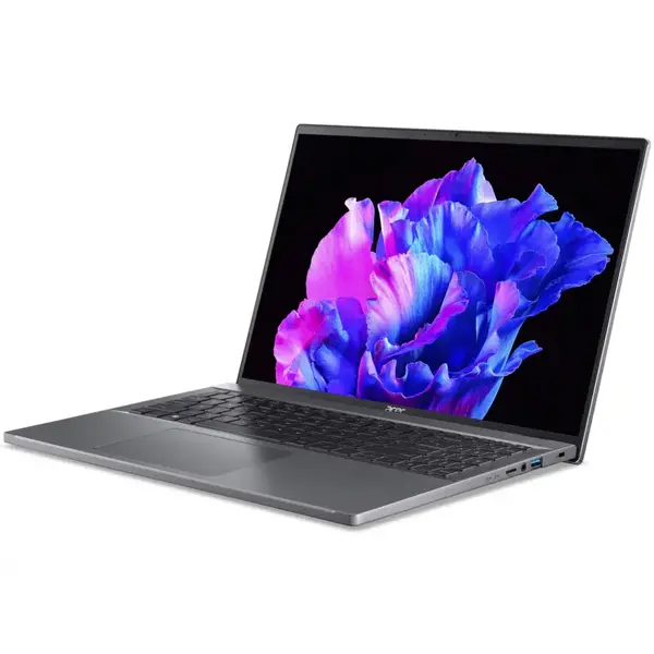 Laptop Acer Swift Go SFG16-71, 16 inch, WUXGA IPS, Procesor Intel Core i7-1355U (12M Cache, up to 5.00 GHz), 8GB DDR5, 512GB SSD, Intel Iris Xe, Win 11 Home, Steel Gray