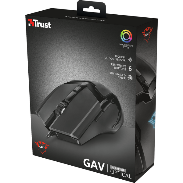Mouse Trust GXT 101 GAV, 4800 DPI, Negru