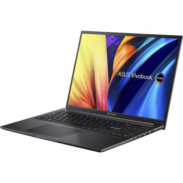 Laptop Asus 16 inch, Vivobook 16 X1605ZA, 3.2K OLED 120Hz, Procesor Intel Core i5-1235U (12M Cache, up to 4.40 GHz, with IPU), 16GB DDR4, 512GB SSD, Intel Iris Xe, No OS, Indie Black