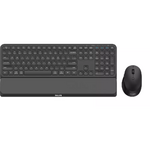 Kit tastatura + mouse Philips SPT6607, Wireless, Bluetooth, Suport incheietura detasabil, Negru