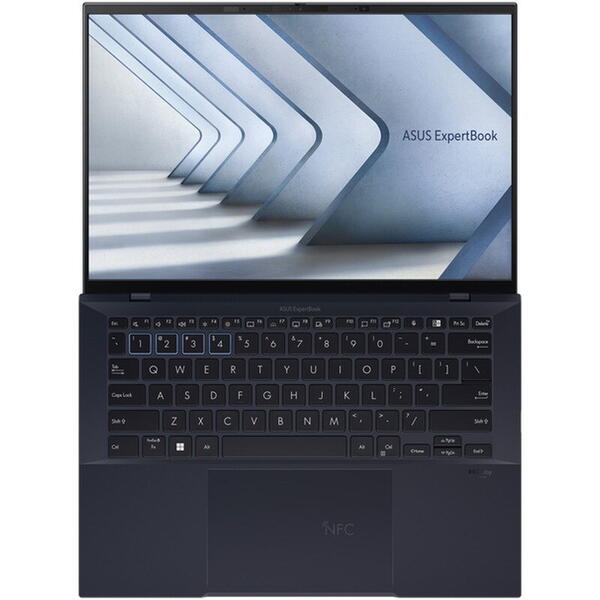 Laptop Asus ExpertBook B9 OLED B9403CVA, 14 inch, WQXGA+ 90Hz, Procesor Intel Core i7-1365U (12M Cache, up to 5.20 GHz), 32GB DDR5, 2TB SSD, Intel Iris Xe, Win 11 Pro, Star Black