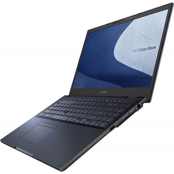 Laptop Asus ExpertBook B2 B2502CBA, 15.6 inch, FullHD, Procesor Intel Core i7-1260P (18M Cache, up to 4.70 GHz), 16GB DDR4, 1TB SSD, Intel Iris Xe, No OS, Star Black