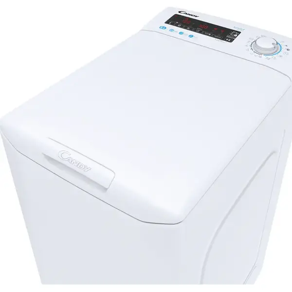 Masina de spalat rufe Candy CSTG 285TME/1-S cu incarcare verticala, 8.5 kg, 1200 RPM, Motor Inverter, Mix Power Systems, Gentle Touch Opening, Clasa B, Alb