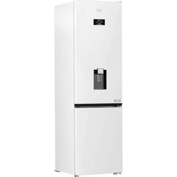 Combina frigorifica Beko B3RCNA404HDW, 355 l, No Frost, Clasa E, HarvestFresh, Slim tank water dispenser, AeroFlow, H 203.5 cm, Alb