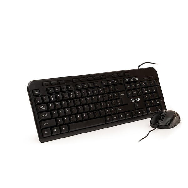 Kit tastatura + mouse Spacer cu fir SPDS-1691, Negru