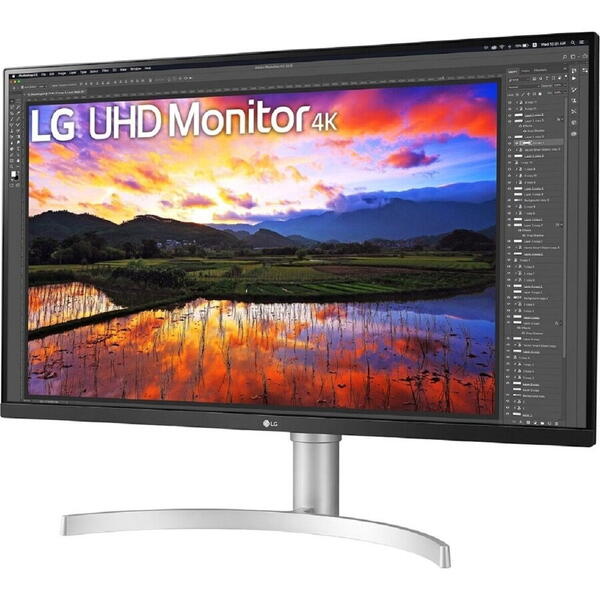 Monitor LG 31.5" 32UN650P-W, UHD 3840 x 2160, HDMI, DisplayPort, AMD FreeSync, Boxe Alb
