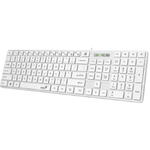 Tastatura Genius SlimStar 126 cu fir, USB, multimedia, 104 taste + 12 taste multimedia, alb