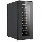 Vitrina frigorifica Samus pentru vin Samus SRV38CR12, 33 L, Capacitate 12 sticle, Clasa energetica F, Mod racire termoelectric, Afisaj Electronic, Control Touch, H 65.2 cm, Negru